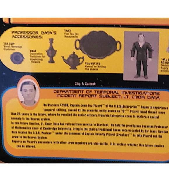 1997 Star Trek Professor Data Action Figure Episode "All Good Things" TN… - Picture 5 of 7